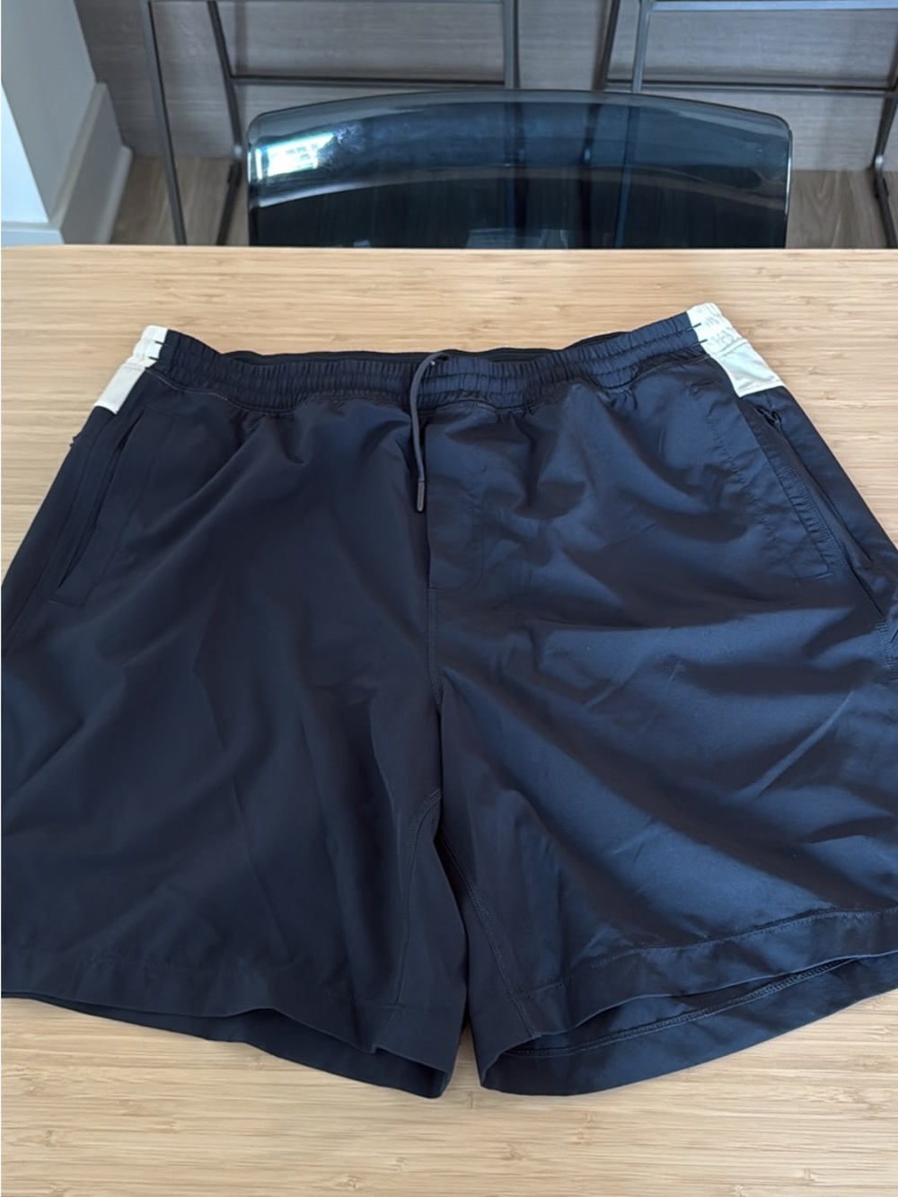 Men's Birddogs Drawstring Lined Swim Shorts - Navy with White Accents